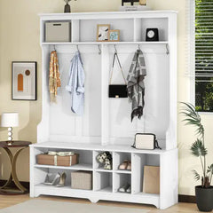 Multi Functional Entrance Clothing Rack With Shoe Rack